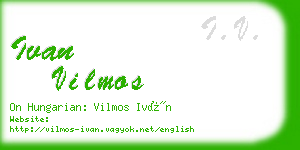 ivan vilmos business card